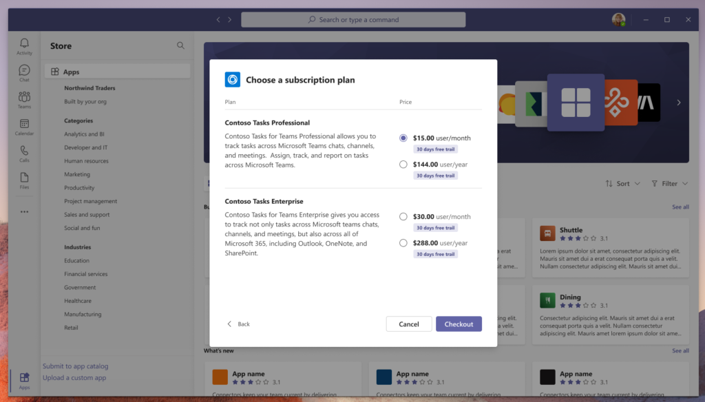 Microsoft Teams ISV app monetization capabilities now available in developer preview