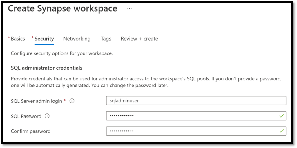 Azure Synapse Workspace SQL Server admin account