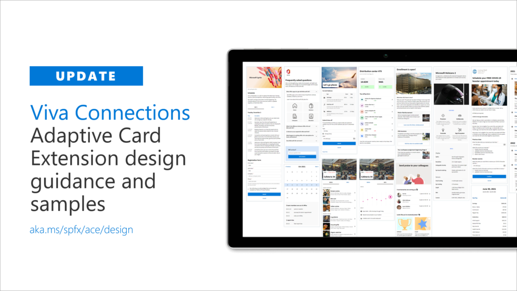 Updated design guidance for Viva Connections custom cards and quick views