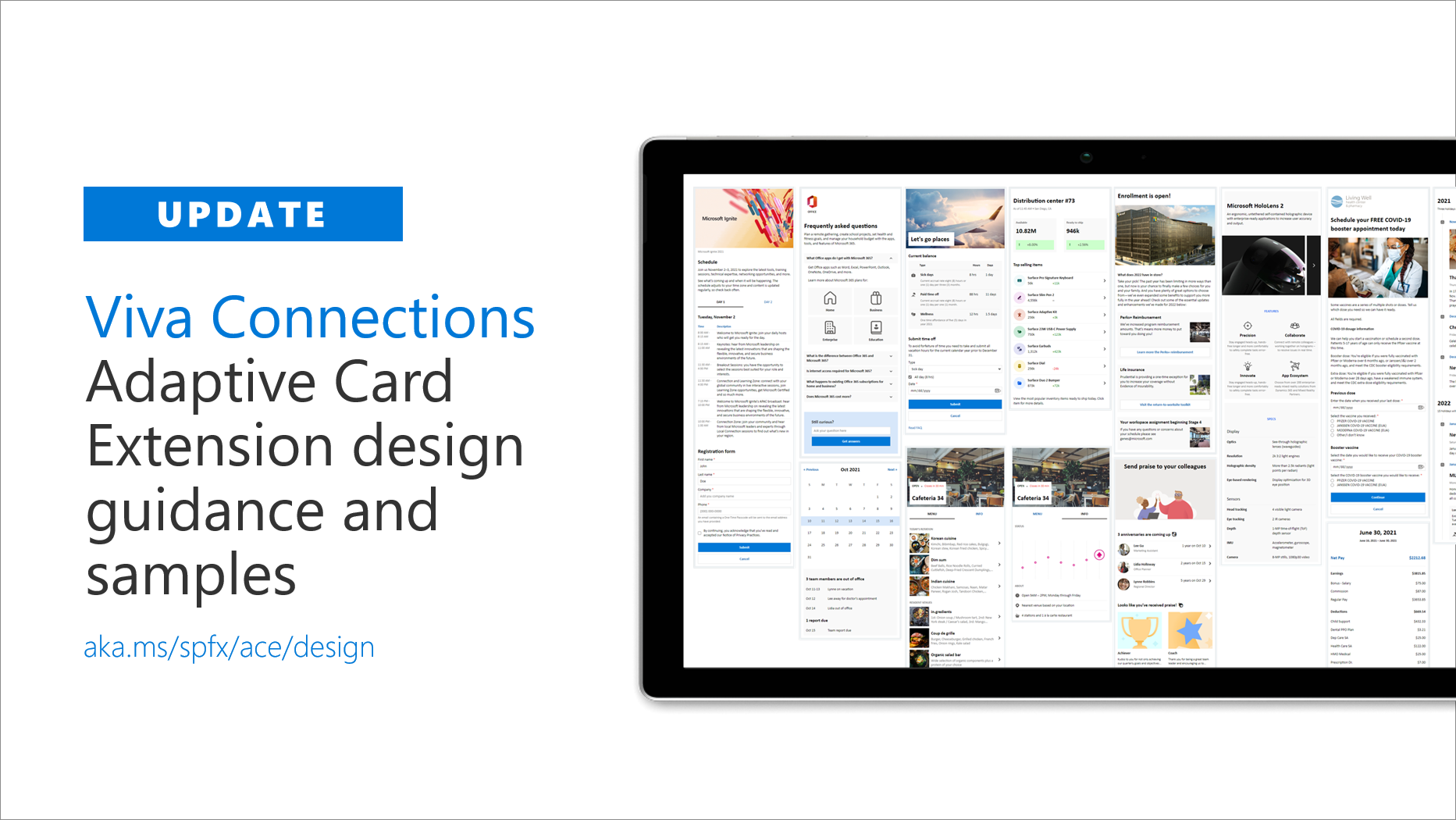 Updated design guidance for Viva Connections custom cards and quick ...