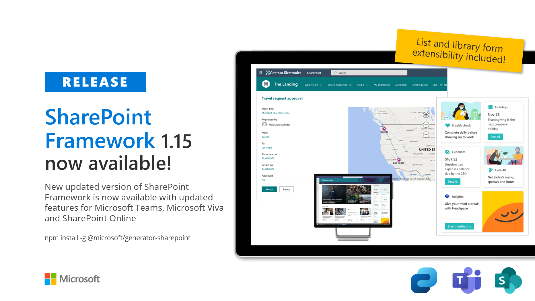 Announcing SharePoint Framework 1.15 – with updates for Viva Connections, Microsoft Teams and SharePoint