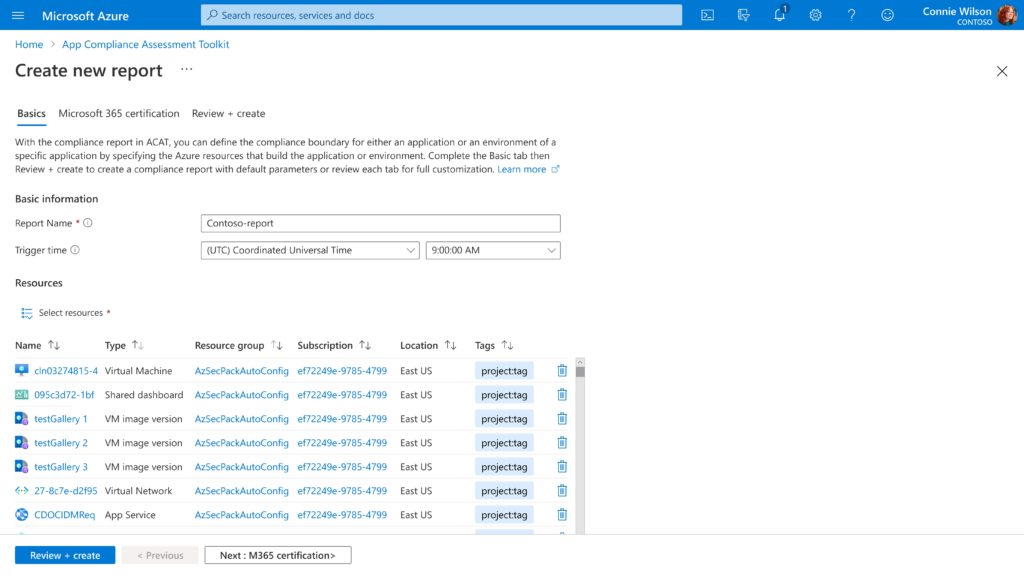 Example of creating a new report using the App Compliance Automation Tool