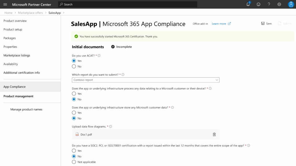 Example of the automate the evidence collection process to achieve the Microsoft 365 certification