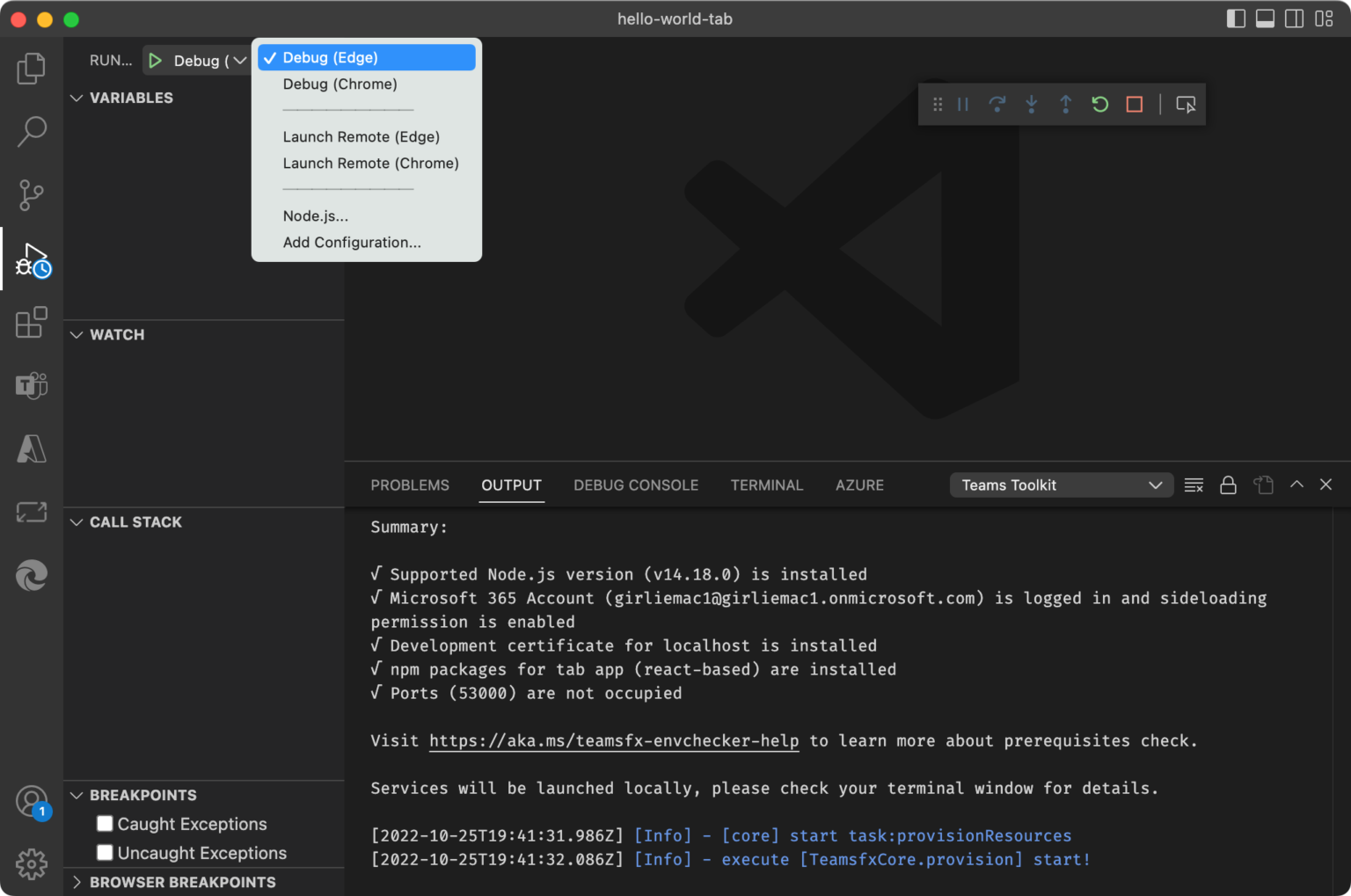 Customizing F5 debugging in Teams Toolkit for Visual Studio Code ...