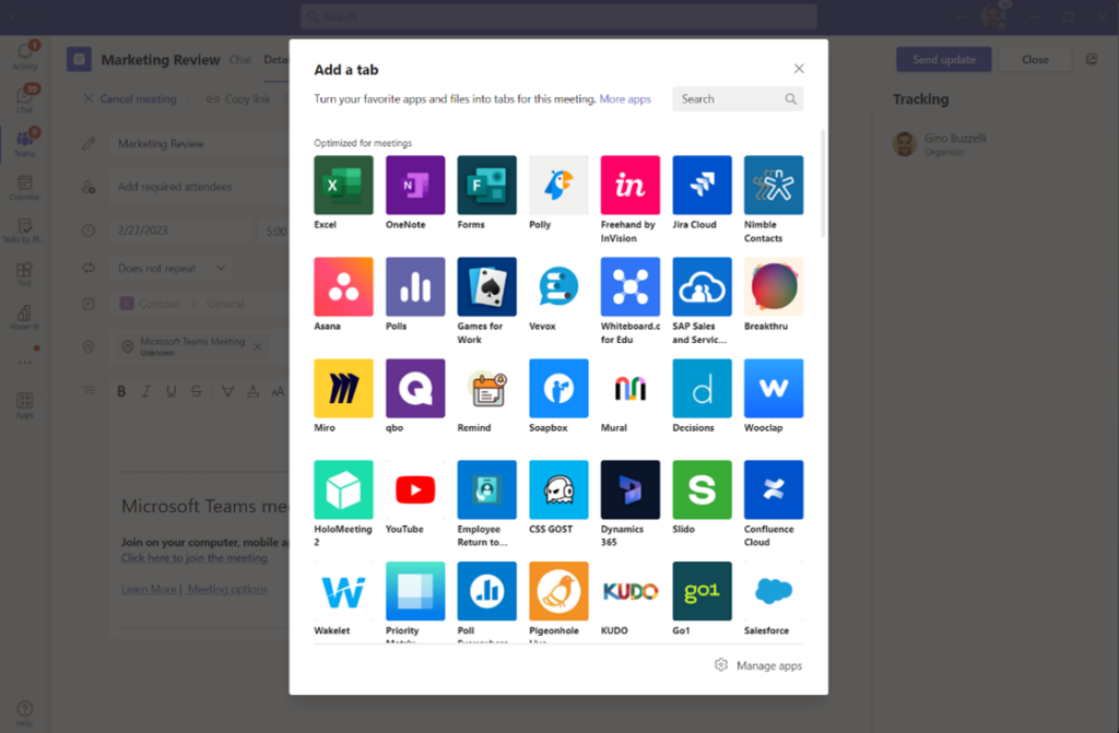 Introducing apps in Microsoft Teams channel meetings general