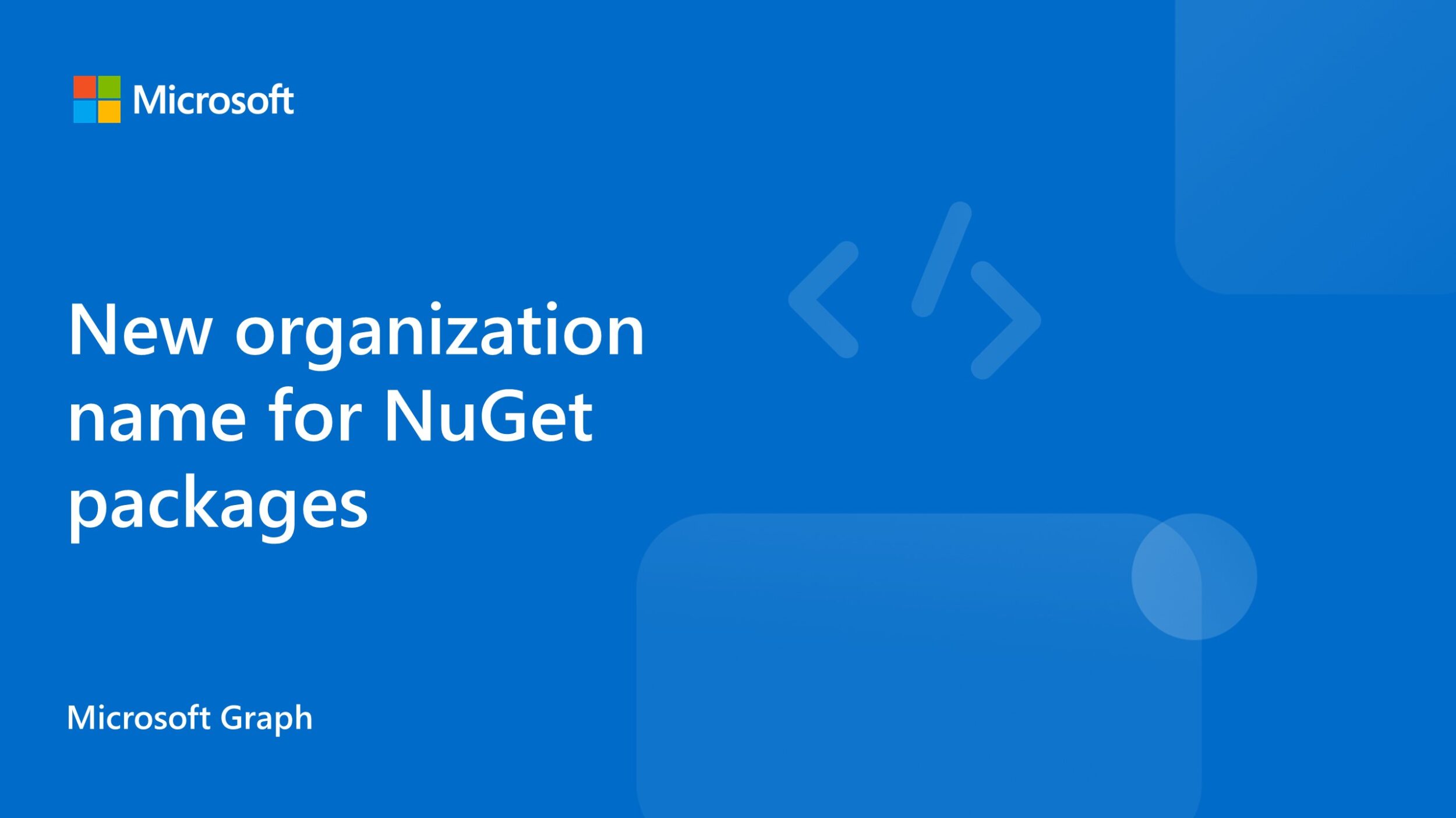 Microsoft Graph .NET SDK: New organization name for NuGet packages