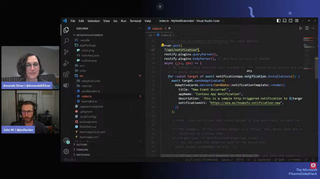 Sharing code how to get started building Teams apps using Teams Toolkit for Visual Studio Code live!