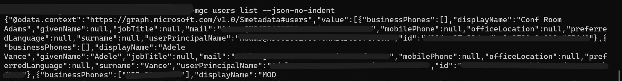 Screenshot with code showinghow one can turn off Indent JSON responses using the --json-no-indent argument for the JSON output formatter.