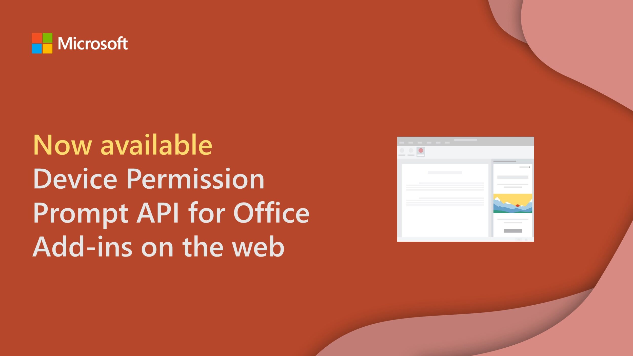 Device Permission Prompt API available for Office Add-ins on the web
