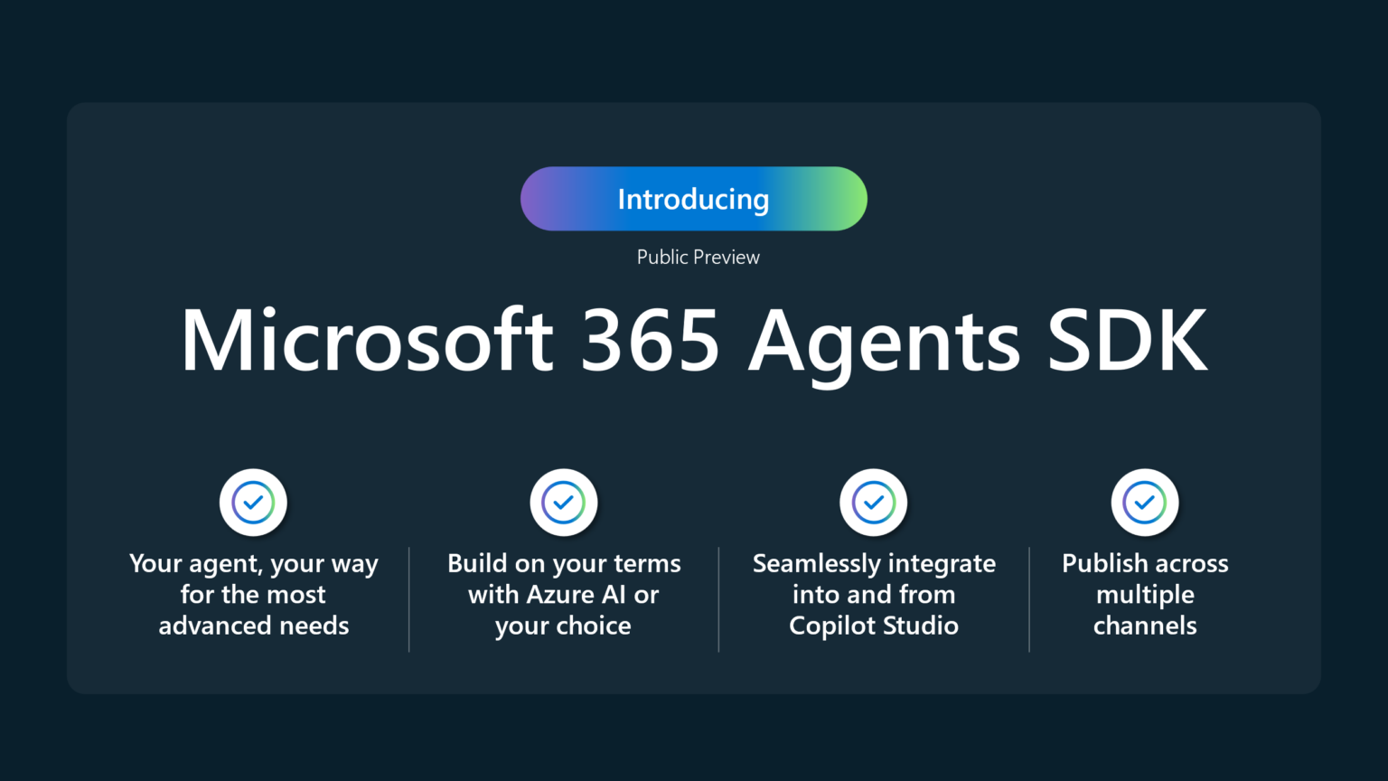 Introducing the Microsoft 365 Agents SDK