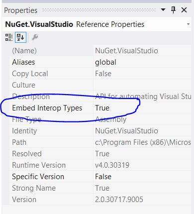 Embed Interop Types set to True