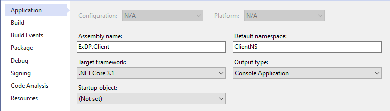 Image Client Project Settings