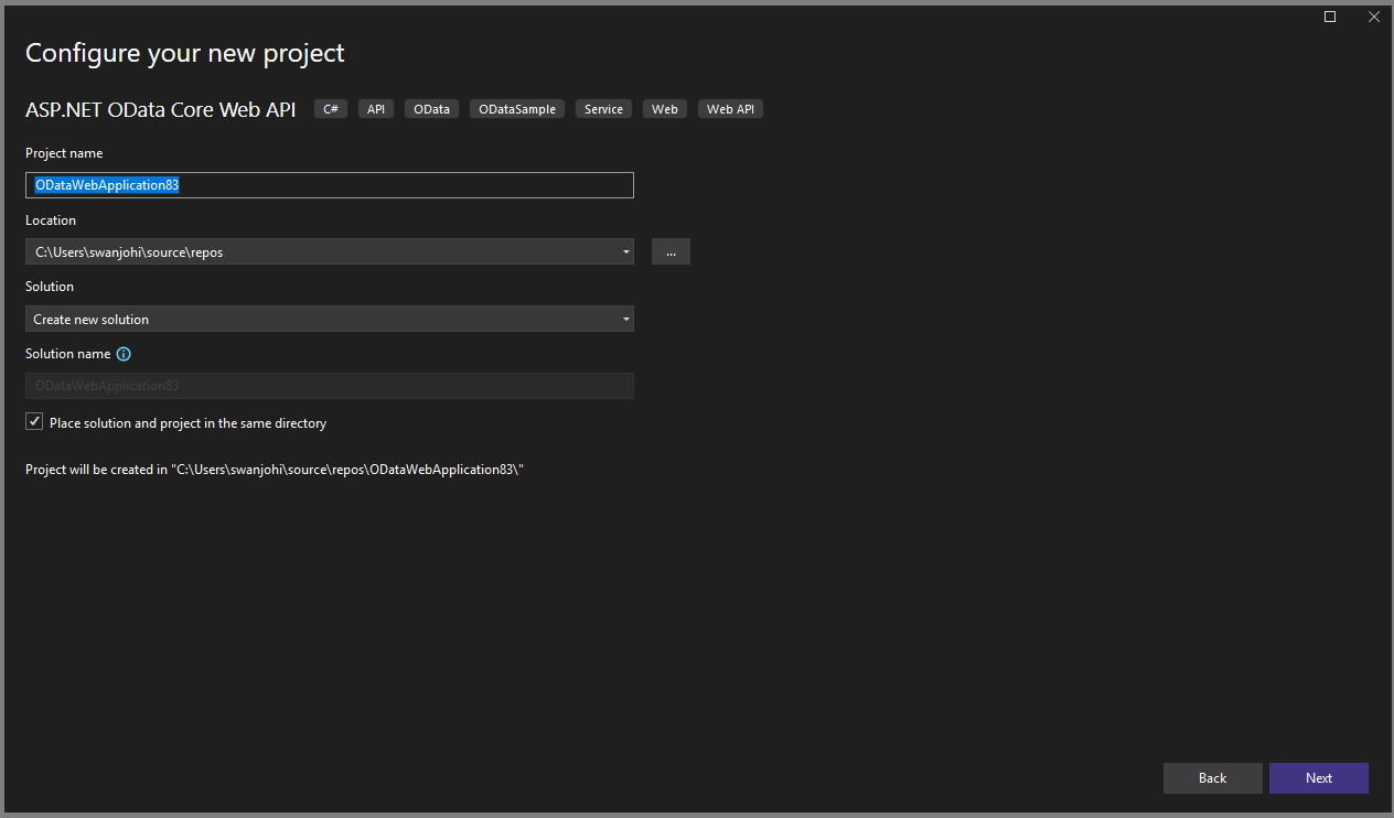 Configure your new project
