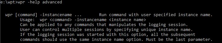 WPR instance name command line option