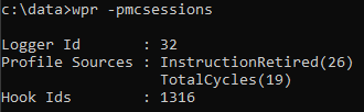 wpr pmcsessions command