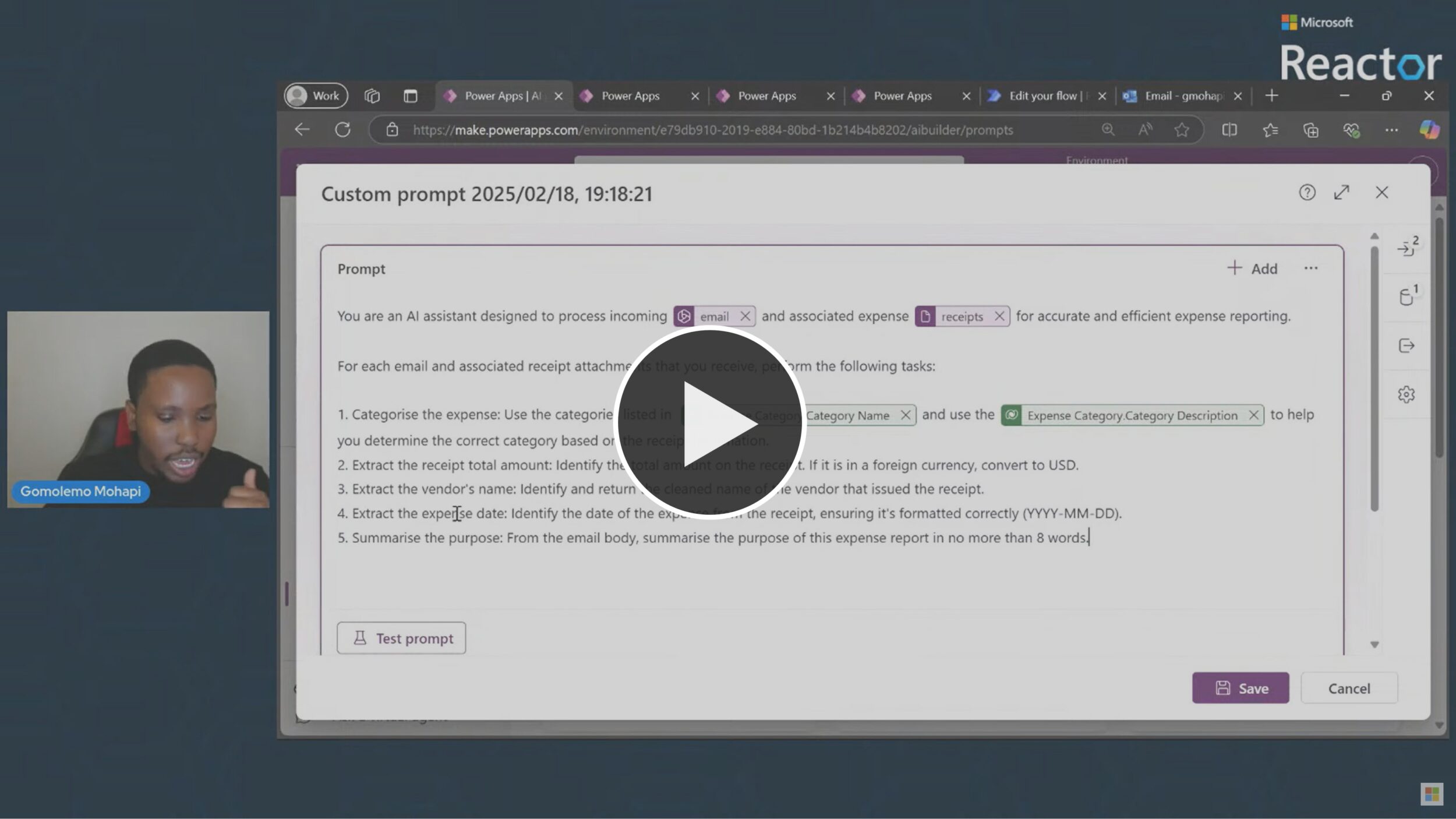 Building AI Prompts with AI Builder