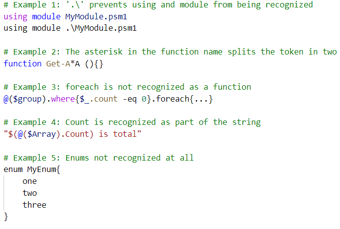 Syntax Highlighting Bugs