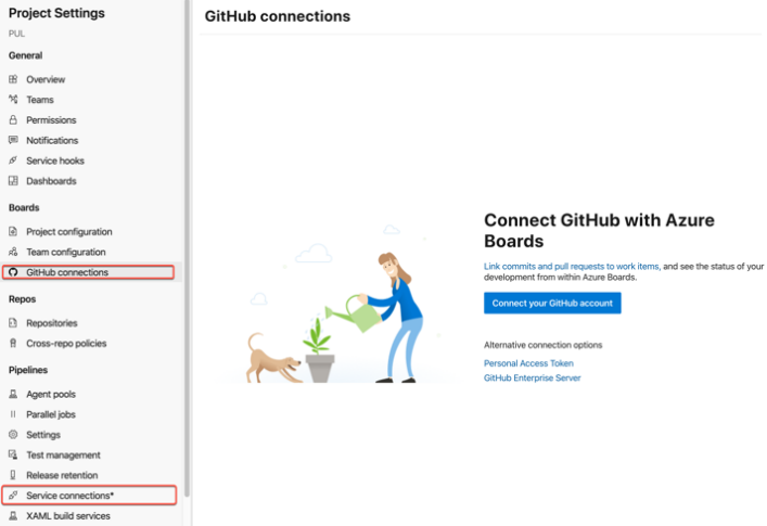 Create a connection to GitHub