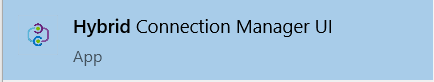 Machine generated alternative text: Hybrid Connection Manager UI App 