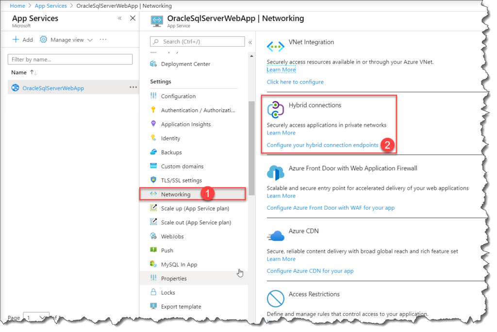 Using Azure App Services with Hybrid Connections - Developer Support