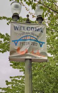 "Welcome PyCon 2017" sign