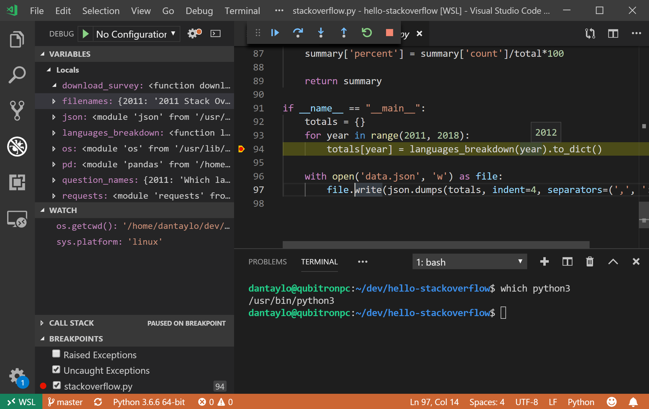 visual studio code python