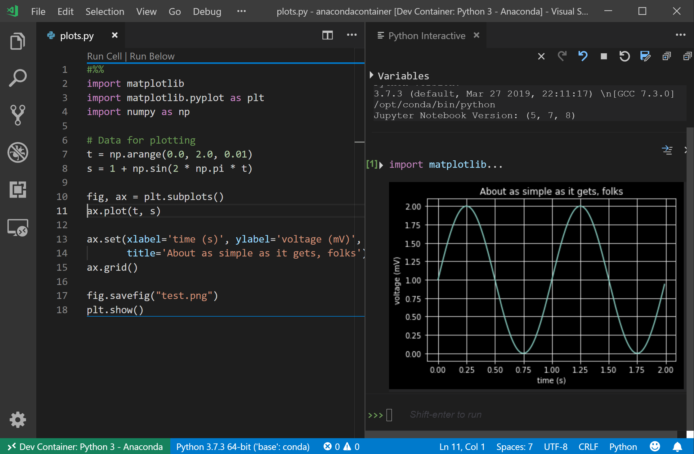 run python in visual studio code