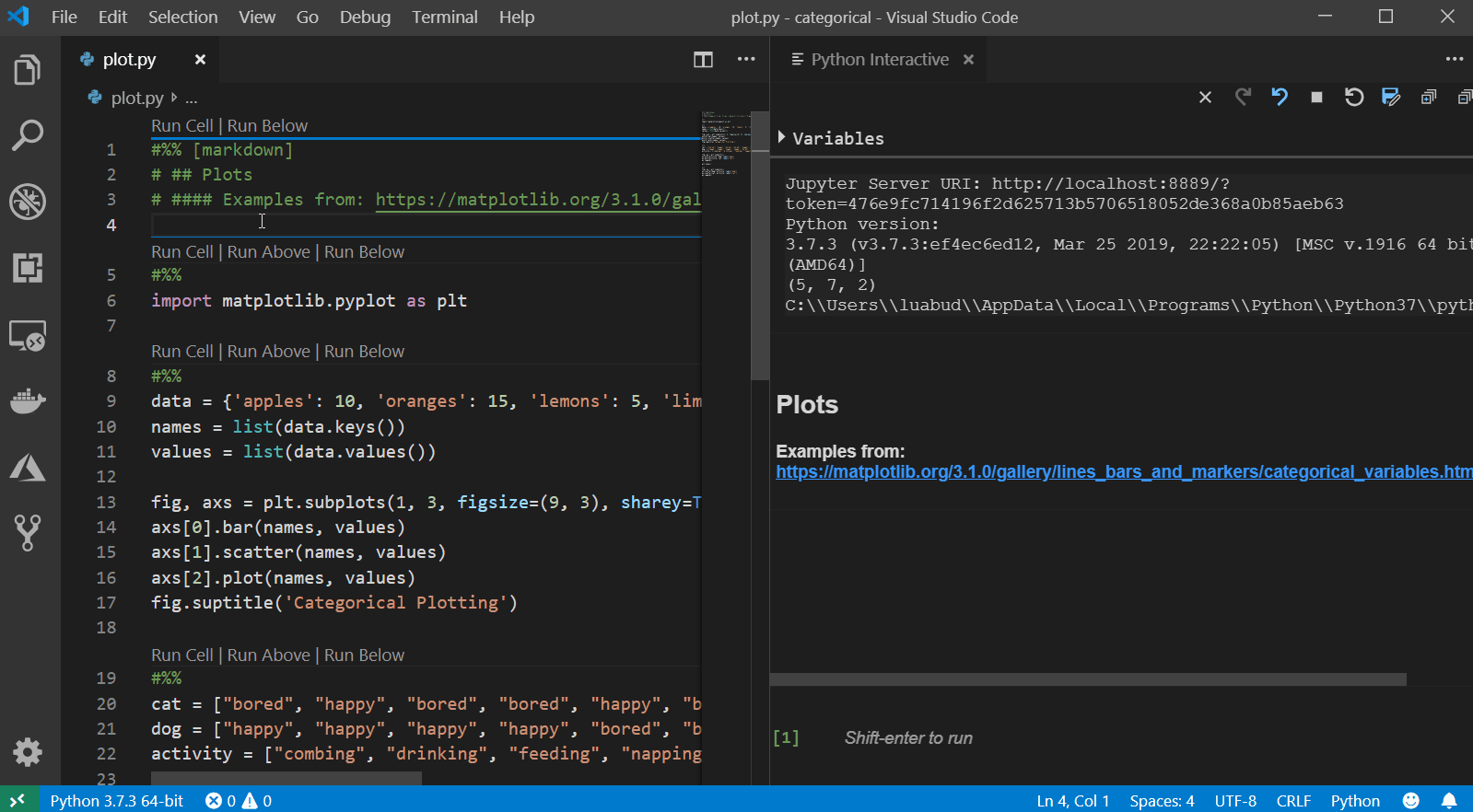 how to code in python in visual studio