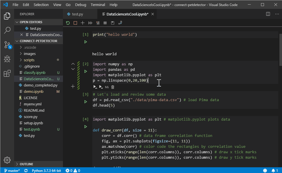 getting started with python in visual studio code