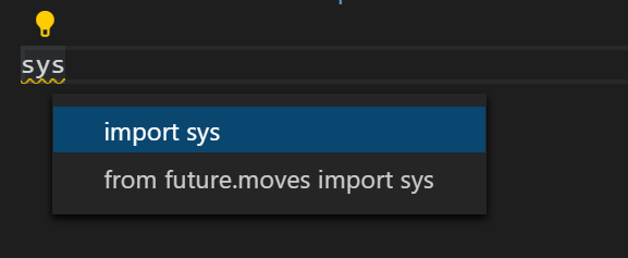 Import suggestion for sys module