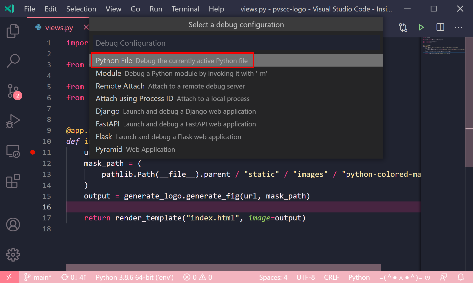 visual studio code python pyre