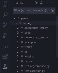 Tests displayed on the test explorer once they are discovered