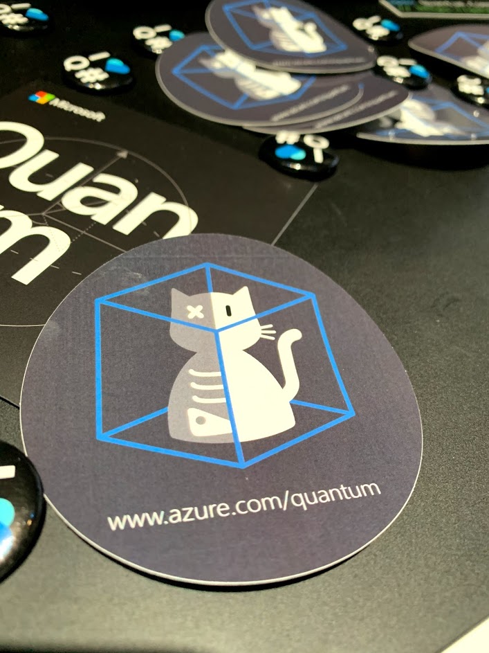 Quantum Cat sticker Description automatically generated