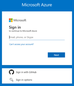 Image Azure Sign in
