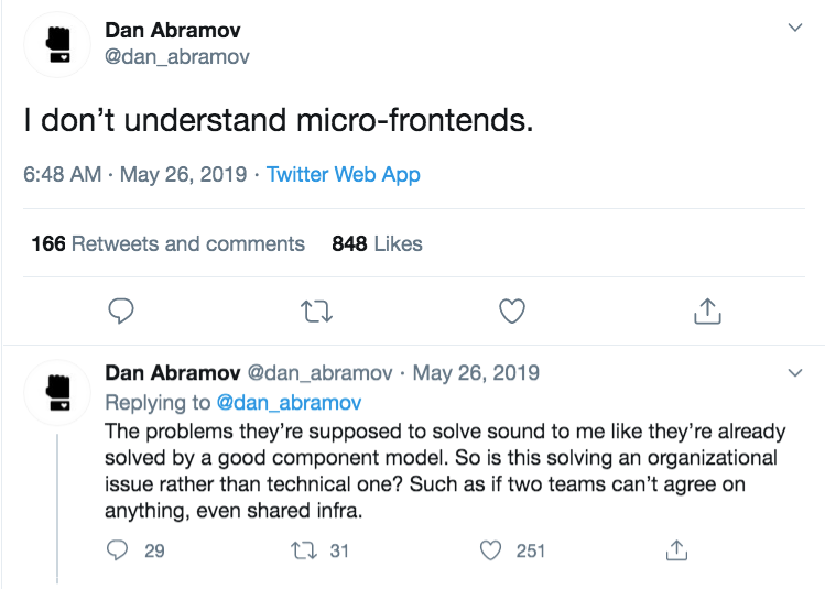 Dan Abramov's tweet