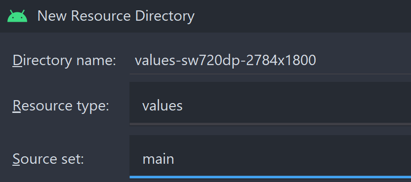 Setting the name for the new resource directory