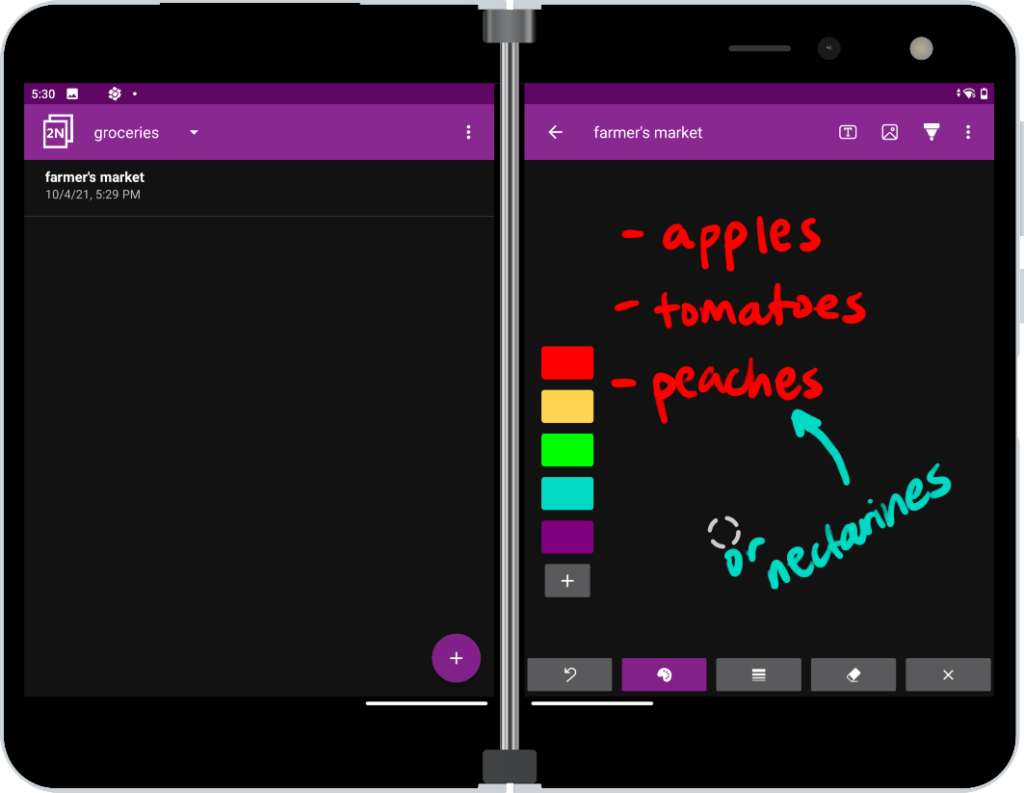 Erase pen handling code with the Ink SDK