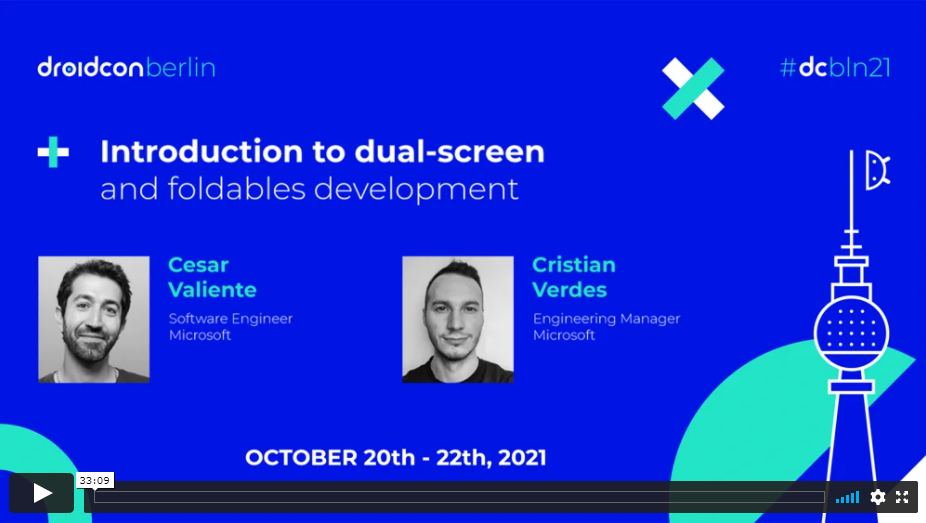 droidcon conference slide for foldable development session