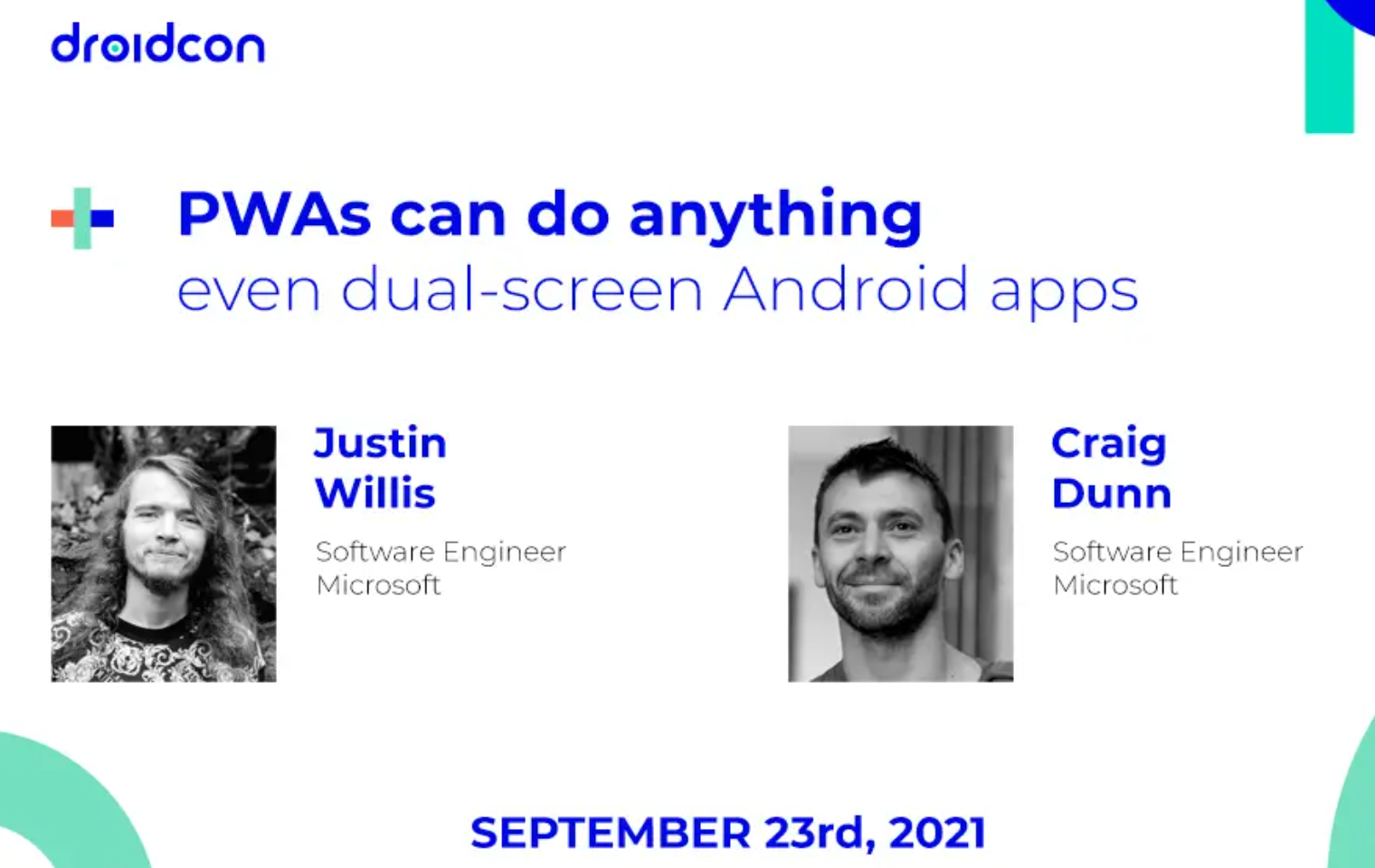 droidcon conference slide for dual-screen web apps and PWAs