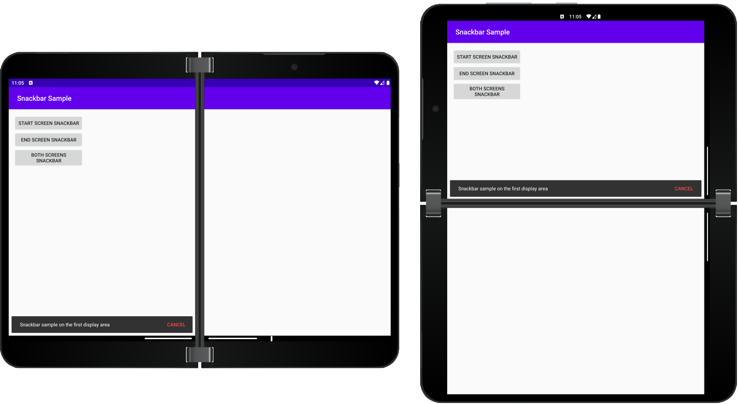 Snackbar for dual-screens - Surface Duo Blog