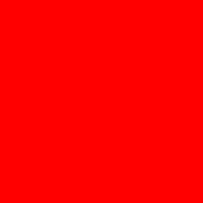 A red square. The red used here is the purest red available to a computer, meaning a 255 value for red and 0 for green and blue. This is typically represented as #FF0000