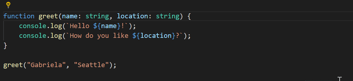 A refactoring being applied to a function to make it take a destructured object.