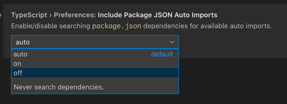 Configurando 'incluir importações automáticas JSON de pacote'