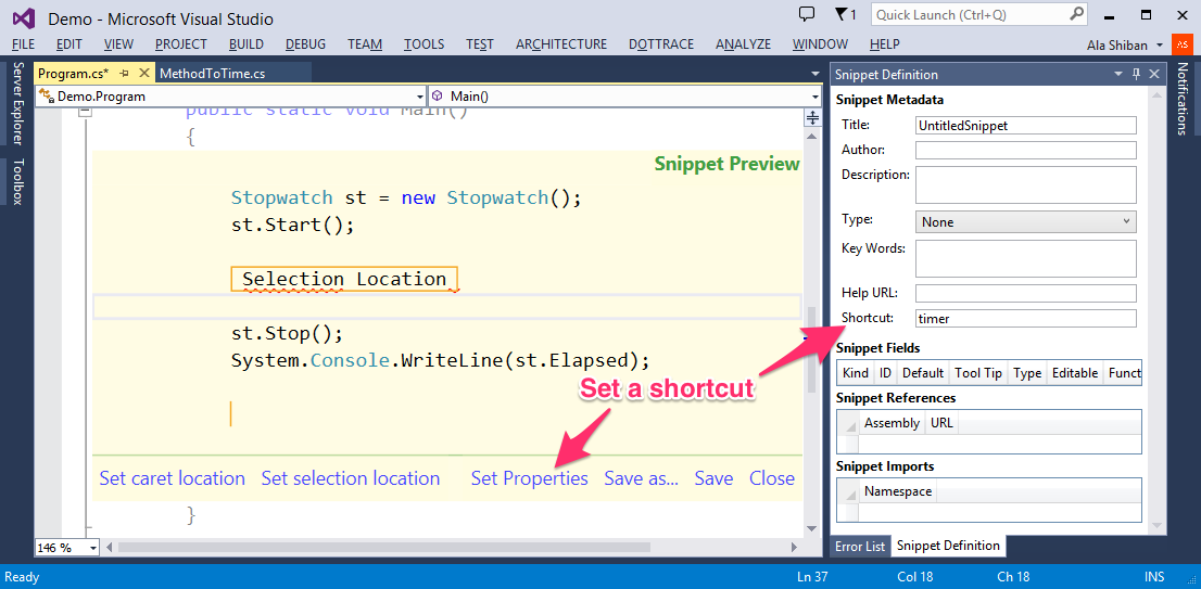 Visually Creating Snippets - Visual Studio Blog