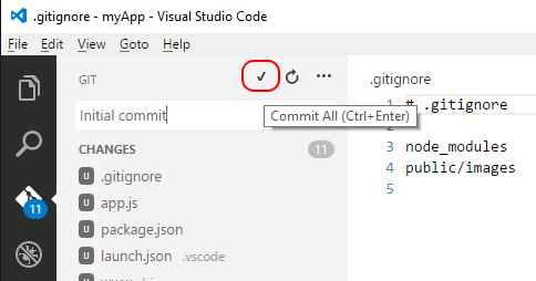 Commit code to Git in Visual Studio Code