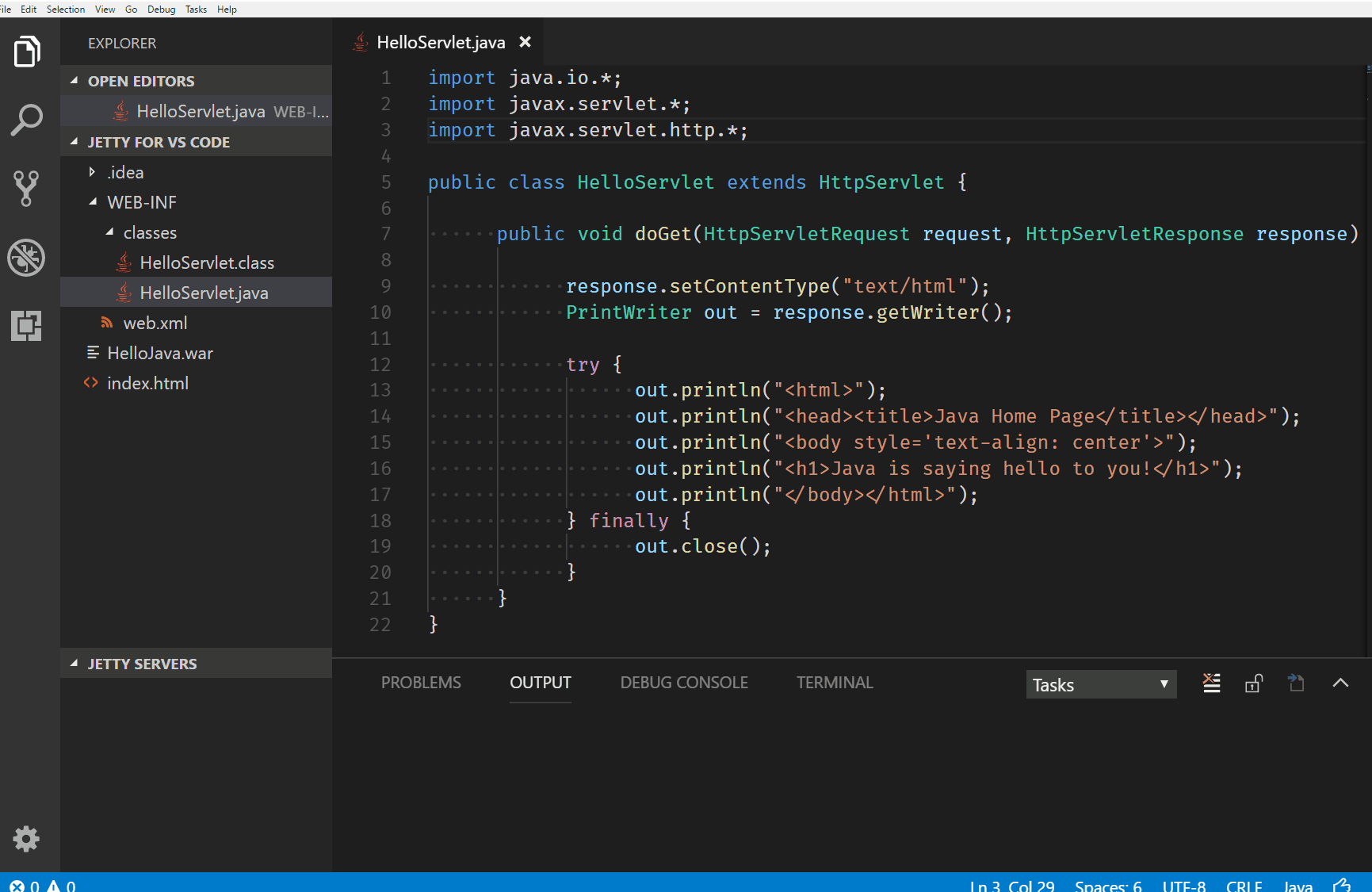 Jetty for Java in Visual Studio Code