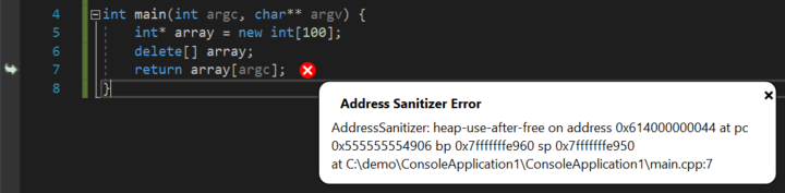 AddressSanitizer integration into Visual Studio