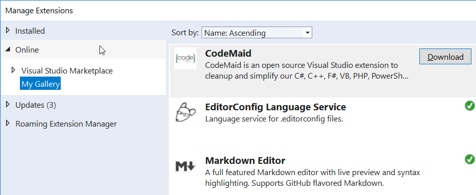 how to install visual studio extensions