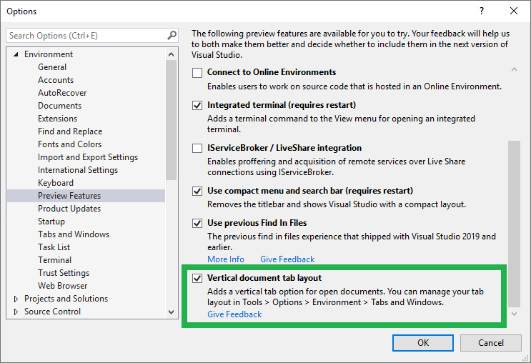 Document Management Improvements: Vertical document tabs are here! - Visual  Studio Blog