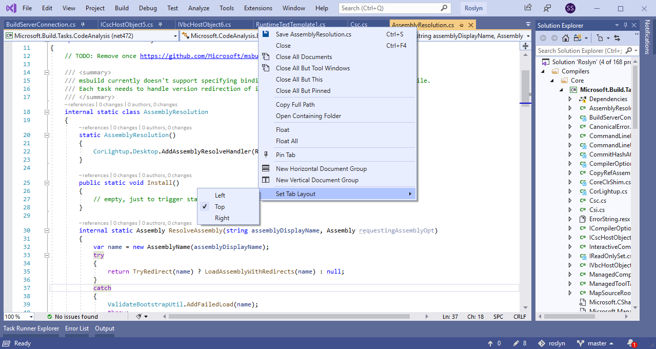 Document Management Improvements: Vertical document tabs are here! - Visual  Studio Blog